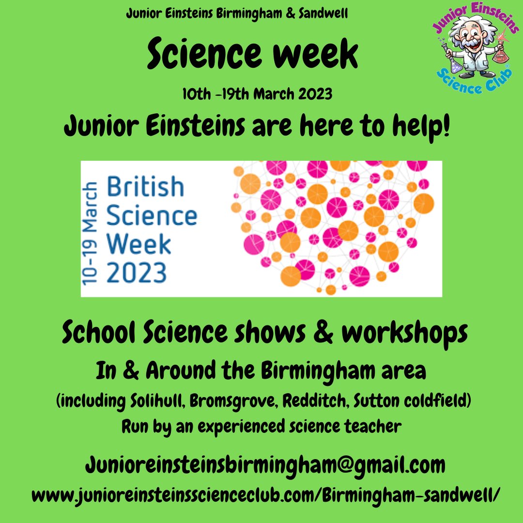 Hands-on fun science sessions for your Primary School.
We teach children “how to think, not what to think”.
#scienceweek #edchat #primaryscience #primaryteacher #brumradio #primarytimes #culturecapital #stemforkids #birmingham #solihull #kingsheath #suttoncoldfield #edgbaston