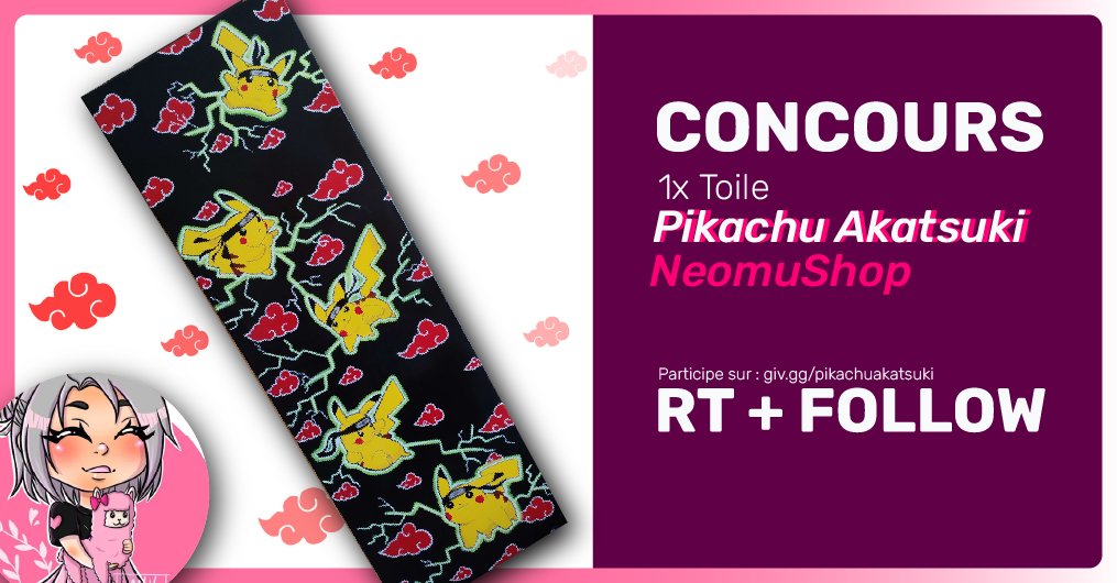 StreamRunnersFR's tweet photo. #CONCOURS

🍀Tente de gagner une toile Pikachu Akatsuki réalisé et offert par @neomu__ !
➡️https://t.co/kNZ1Qt0zIF

🔄𝗥𝗧 + 𝗙𝗢𝗟𝗟𝗢𝗪
@StreamRunnersFR 
@neomu__ 

⬇️Participe sur ⬇️
https://t.co/L6ql6C6BoF
#petitstreamer #giveaway #stream https://t.co/hpE9XVQviy