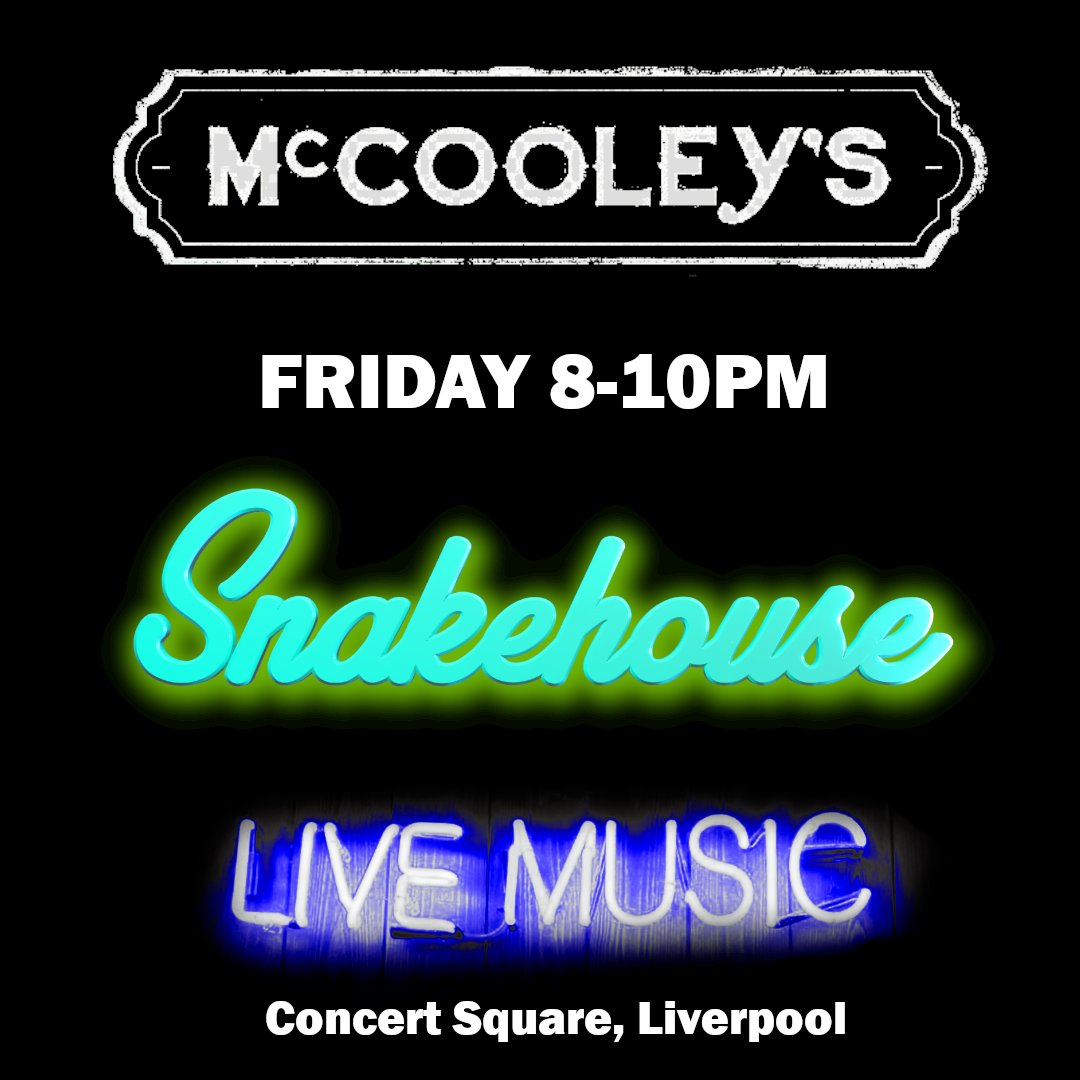 SNAKEHOUSE_BAND's tweet photo. Catch us every Friday night at @McCooleys in Concert Square from 8-10pm! https://t.co/1lalTTXTEx