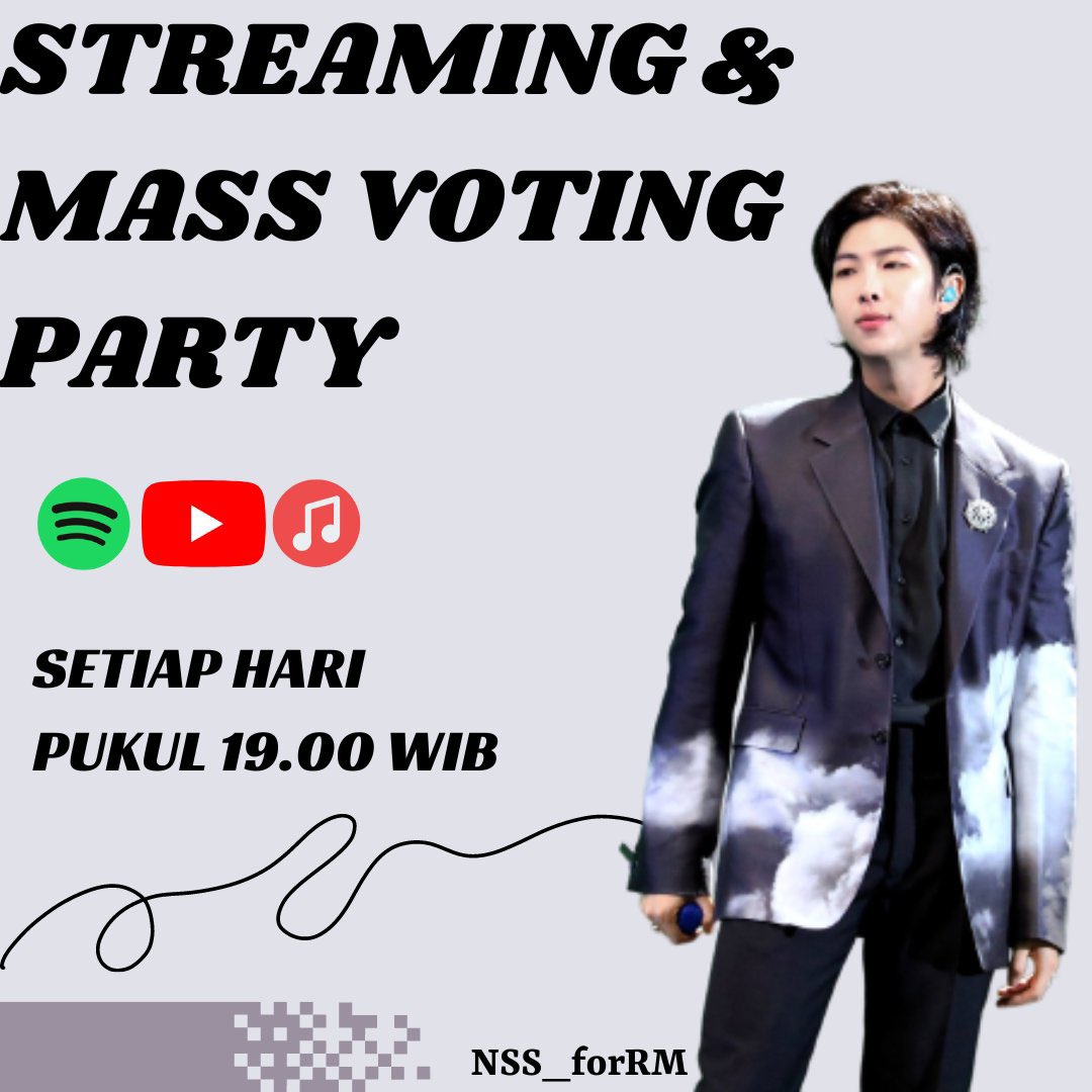NSS_forRM's tweet photo. STREAMING &amp; MASS VOTING PARTY START 🎉

Playlist:
Spo : https://t.co/KllmflcDjp
YT : https://t.co/tdOOGBWsUh
AM : https://t.co/sieKZ6sZvB

Buat next album namjoon, kalian pengen namjoon collab sama siapa nih kira-kira? 😁

(Jangan lupa vote 200⭐️ juga ya di fns)
#IndigoTo200M https://t.co/Zg6YuGmabB