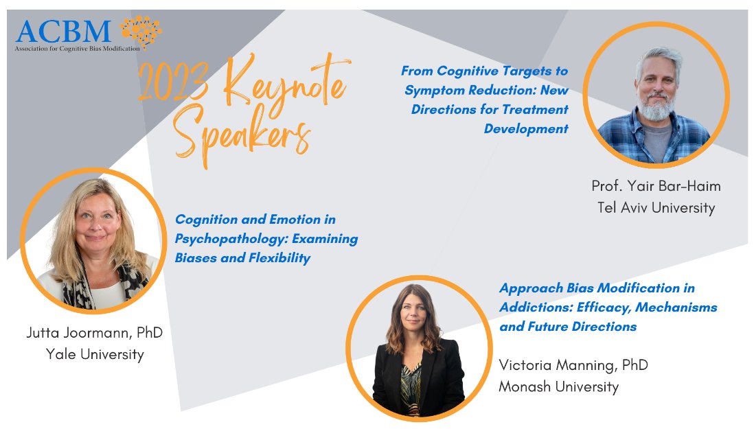 📢 Please to announce our keynotes for the upcoming ACBM Annual Conference, May 22-23, held on the NIH campus in Bethesda.

🗓️A reminder that abstract submissions for symposia, individual talks, posters, oral flash talks close on Wednesday Feb 01, visit: 
acbm.societyconference.com/v2/