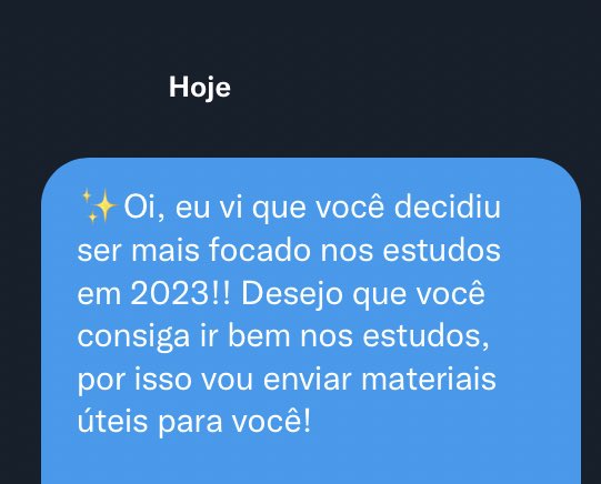 studyaugusto's tweet image. Você quer receber materiais que te ajudarão nos estudos para o enem em 2023?

Dê rt nesse Tweet e me envie um direct com “EU QUERO”. Vou enviar uma mensagem com um presente para você, vai ficar salvo no seu direct e será fácil acessar sempre que quiser!