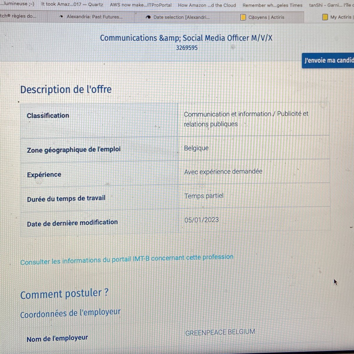 medzo's tweet image. #chomage #actiris #postuler #greenpeace  #cpas pour 6 années d’expérience : 4119,92€ mais c’est énorme ! Peut-être qu’une fois avant ma retraite j’atteindrais les 4000€ … dingue !