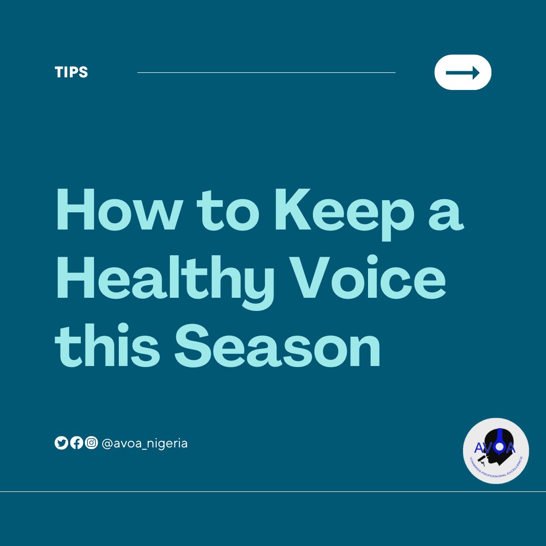 avoa_nigeria's tweet photo. Voiceover artists, don't let the #harmattanseason harm your voice! Follow these tips to keep your voice healthy:
1. Stay hydrated with water
2. Use proper microphone technique
3. Take breaks and warm up your voice
4. Avoid yelling and loud talking
5. Avoid irritants
#AVOA https://t.co/kG91R8mCSe