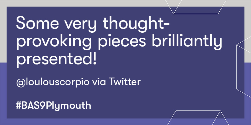 theboxplymouth's tweet photo. 🏃‍♂️ FINAL WEEKEND OF BRITISH ART SHOW 9🏃‍♀️

Thank you to @loulouscorpio for the great feedback this week.👍🏻👍🏾👍🏿

We don't want you to miss the fantastic #BAS9Plymouth before it closes on Sunday! 

Come and visit this weekend from 10am-5pm. Entry is free.

https://t.co/3Bia9gLaCw https://t.co/JGuT1cUrAW