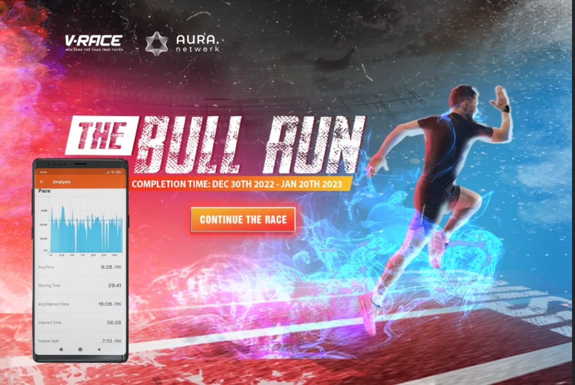 AuraNetworkHQ's tweet photo. The first week of 2023 has passed. How's your progress towards health improvement this year? 💪

If it’s not loading yet ⏳, why don’t you start now? Kick off your 2023 with #VRaceTheBullRun to get stronger and conquer tempting prizes!

👟 Fasten your shoelaces and START! https://t.co/MTMbAtxI27