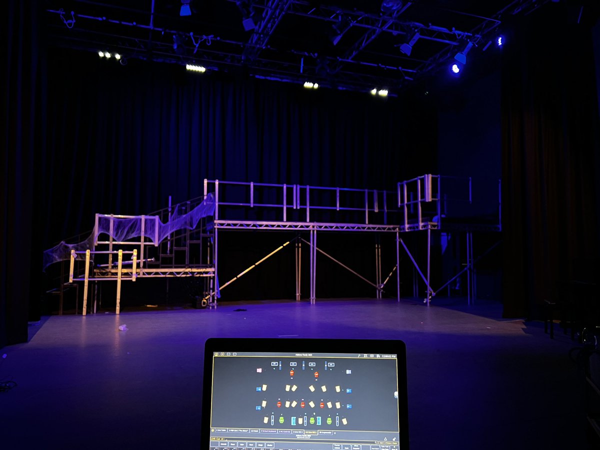 Through the power of @ETCInc Nomad programming can be done in the space!

Just 9 days to go until opening show! @loretoperf_arts 

#AddamsFamily