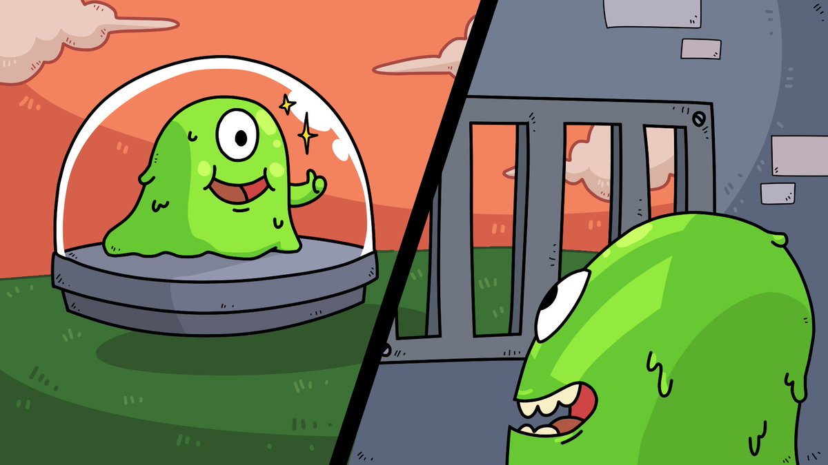 blobswtf's tweet photo. With these protective capsules the blobs could finally safely explore the outside world! https://t.co/bOBg9XBwL3
