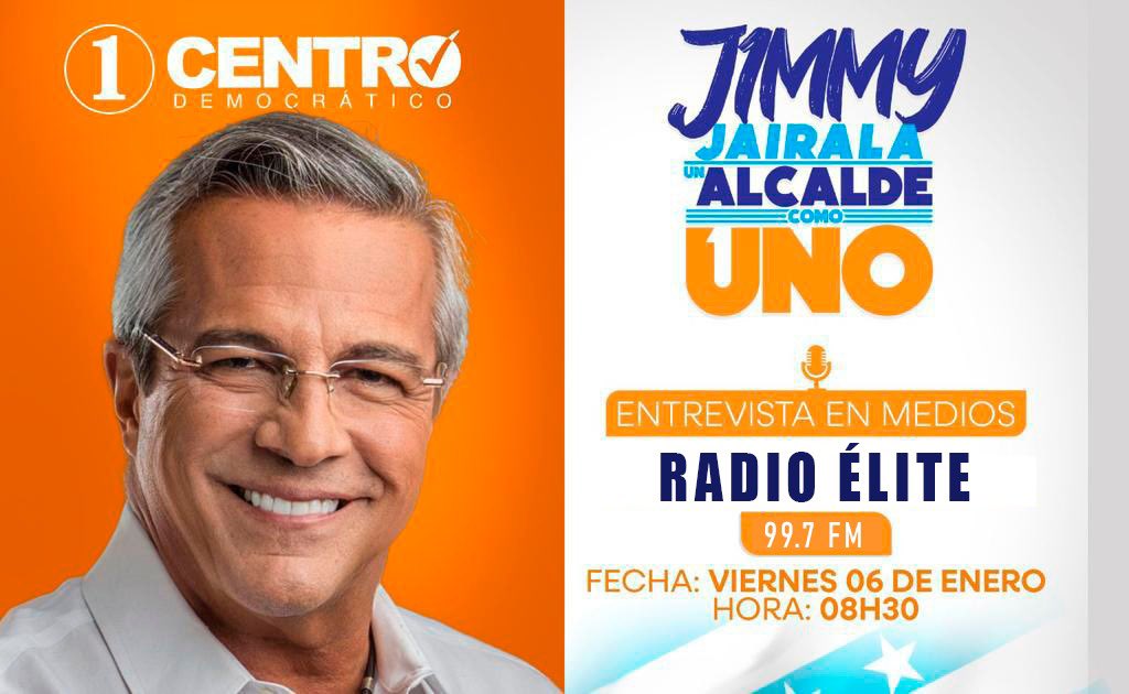 jimmyjairala's tweet photo. Hoy a las 08h30 en @RadioElite997 los espero para conversar sobre las propuestas que transformarán Guayaquil #SúbetealTrendelCambio #JimmyContigo #UnAlcaldeComoUNO #Guayaquil #AlcaldíadeGuayaquil https://t.co/eZQj5bN5dw