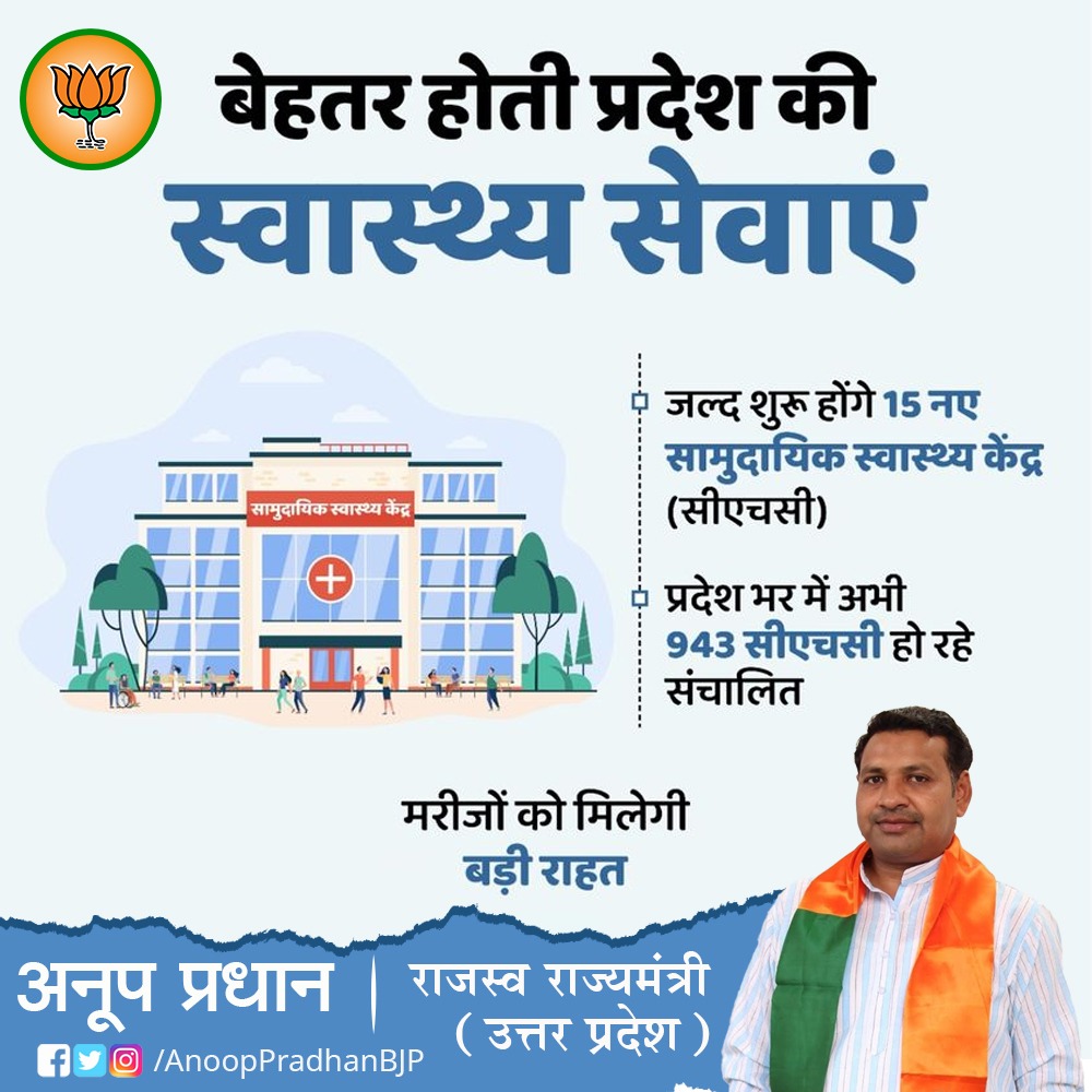 anooppradhanbjp's tweet image. बेहतर होती प्रदेश की स्वास्थ्य सेवा।
मरीजों को मिलेगी राहत

#BJP #updevelopment #medical