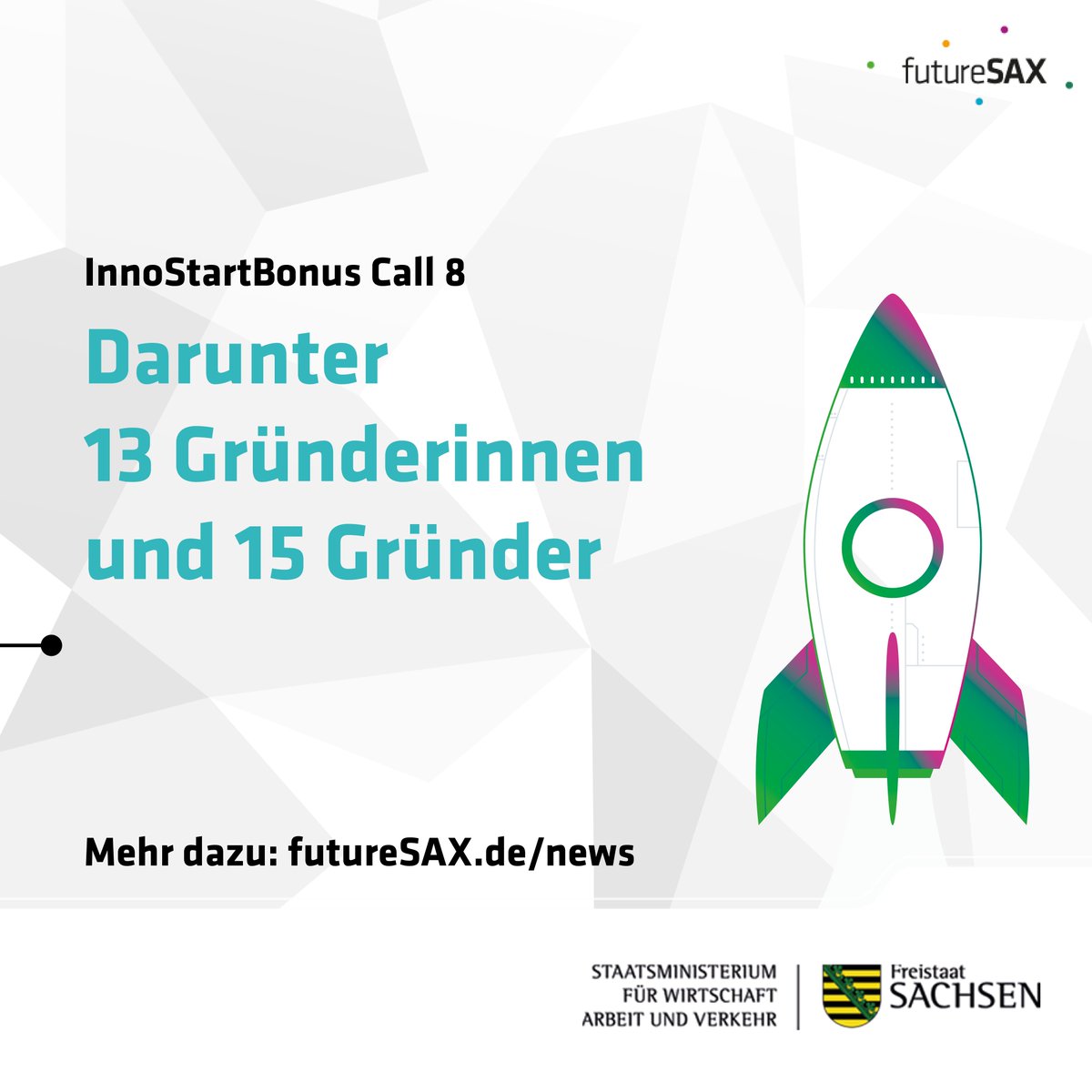 futureSAX's tweet photo. 👏17 Teams bzw. Einzelpersonen haben das positive Votum zur Förderwürdigkeit beim Call 8 des #InnoStartBonus erhalten!
➡️Alle Informationen: https://t.co/I7bUxoAP4b
❗Jetzt vormerken: Am 11.01. startet der dritte Sonderaufruf! 
Alle Infos: https://t.co/lxmGayYwsq https://t.co/R4Aj4EfdLt