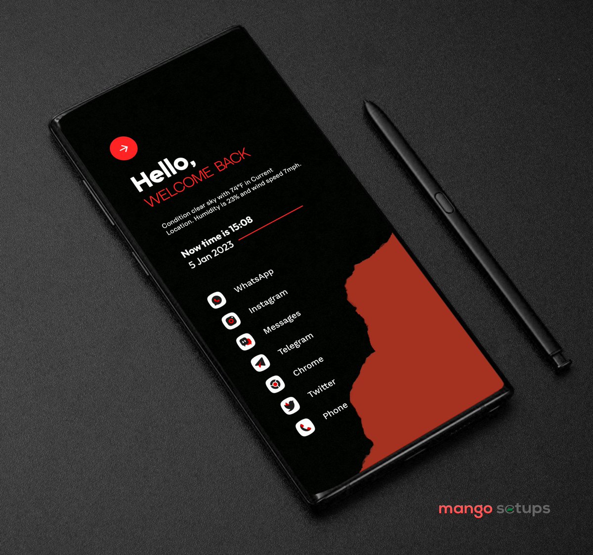 mangosetups's tweet photo. - Nothing Icons @NarikDesign 
- Delta Kwgt @setup_boy_sojib 
@PurveshShinde 
- Wallpaper @walliapp 
- Launcher @NiagaraLauncher 

#mangosetups #aahomescreens 
#androidcustomisation
#androidtheme #homescreensetup https://t.co/ffcEMVUKZY