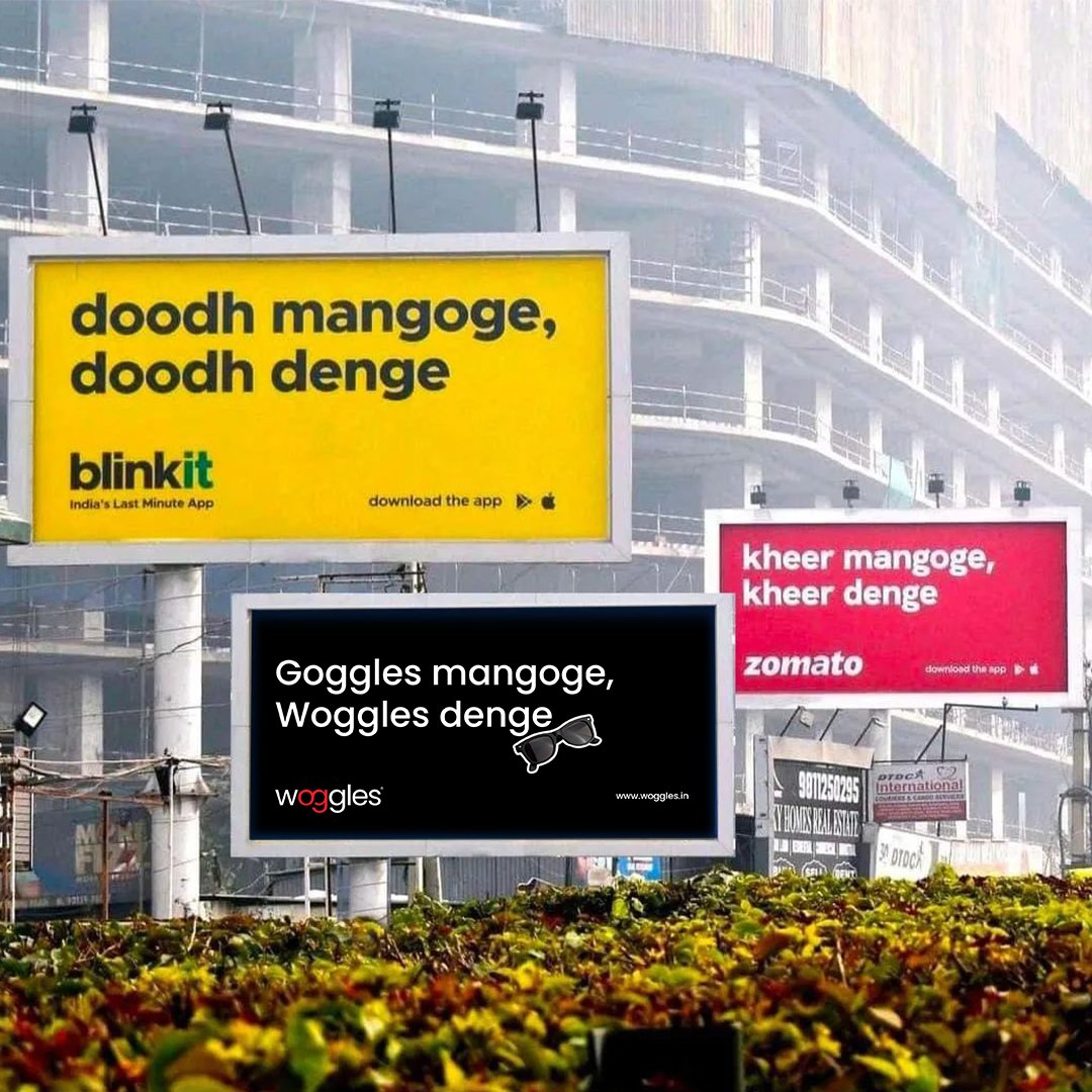Wogglesofficial's tweet photo. From billboard to eye-board 👀🕶️
#zomatoblinkit #Trending  #BlinkitZomatoTrend  #wogglesofficial #og https://t.co/xzxuaB77iC