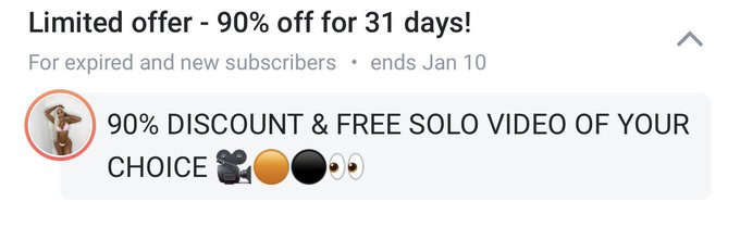 90% off and free solo video of your choice on my onlyfans !!! https://t.co/VU4tGVqpy1 https://t.co/8