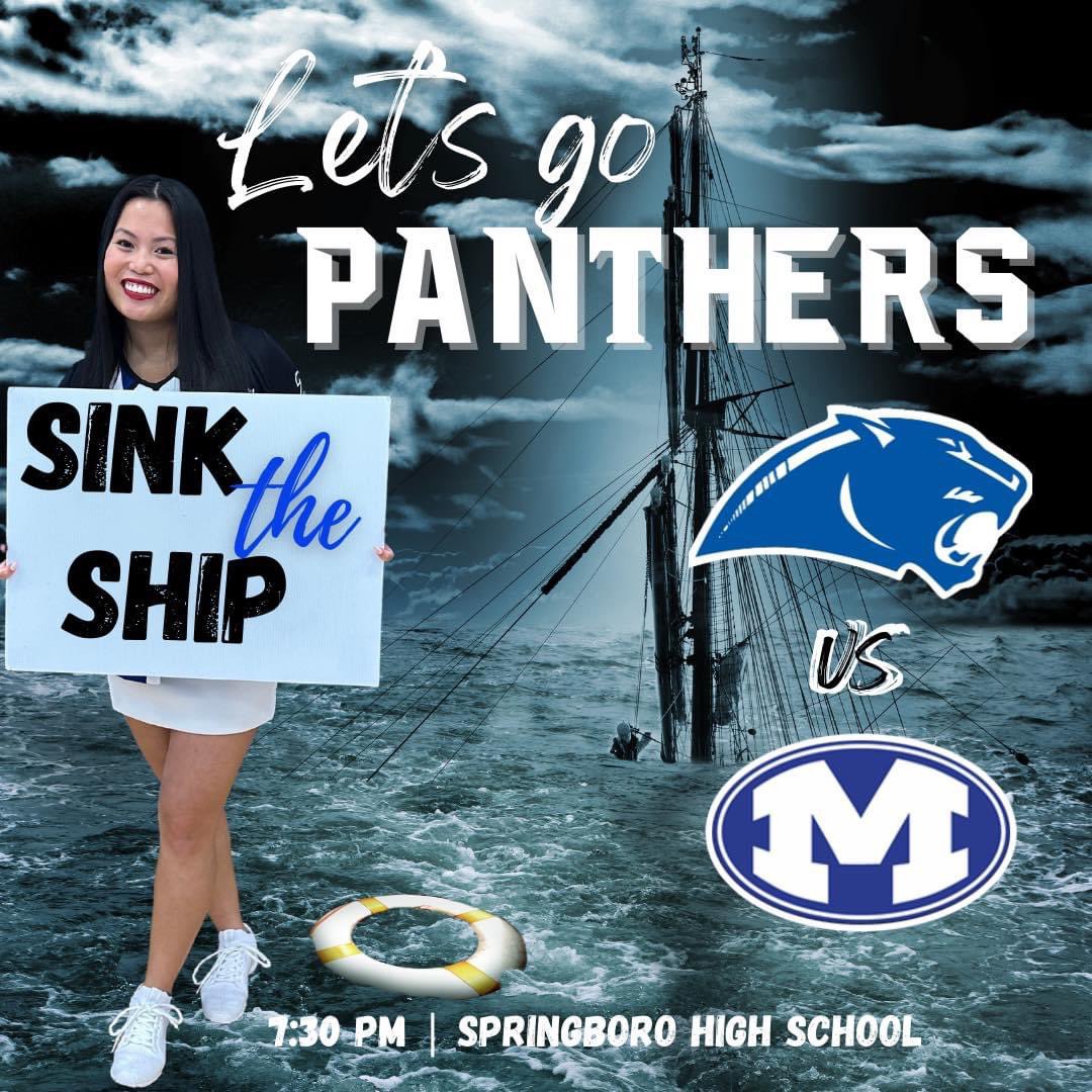 Panthers vs. Vikings - TONIGHT!! 

FREE shirts at the door thanks to @cityofboroOH 💙

7:30 pm @ Springboro High School 

Let’s sink the Viking ship!

@SHSBoroBlueCrew @Springboro_SHS @Boro_Panthers @BoroMBB