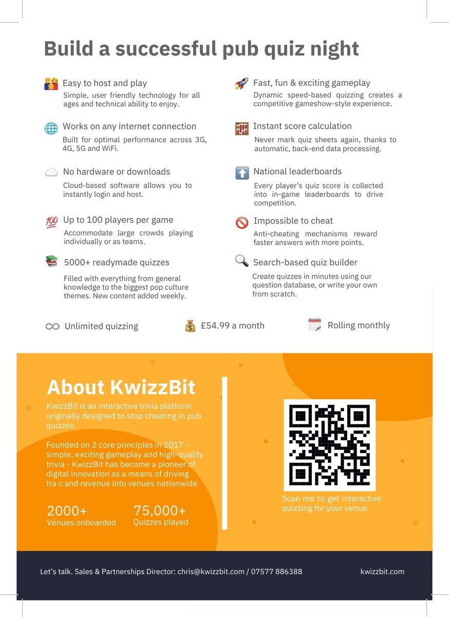 trustinnsuk's tweet photo. Do you fancy access to a number of FREE quizzes throughout January and February?
Want to give your customers a reason to visit without spending a fortune on entertainment? Then look no further and check out this incredible offer!!
#kwizzbit #trustinns https://t.co/hajviGQgpQ