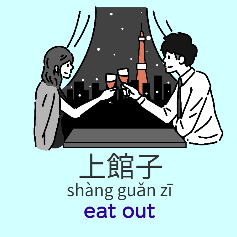 今天晚上我們一起上館子吧.jīn tiān wǎn shàng wǒ men yī qǐ shàng guǎn zi ba Let's go eat out together tonight.上館子 shàng guǎn zī  / eat out #Chinese #Mandarin 　taiwanchinese-global.net