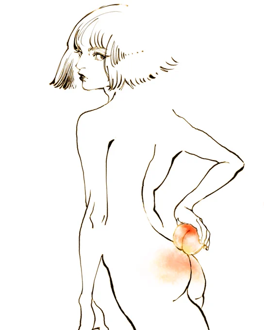 「酸いも甘いも桃の内」#イラスト#illustration 