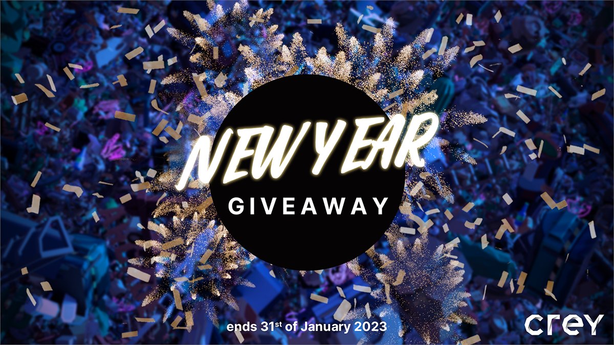 CREYgames's tweet photo. Let's celebrate the New Year with a #Giveaway !
✨We are giving away few prizes including #CREY merch like hoodies, bucket hats, sparks and a Steam gift card
✨Click on the link below and complete the steps to enter the giveaway 
➡️https://t.co/CjrcRupbJn ⬅️ https://t.co/zcG1UdE1nx