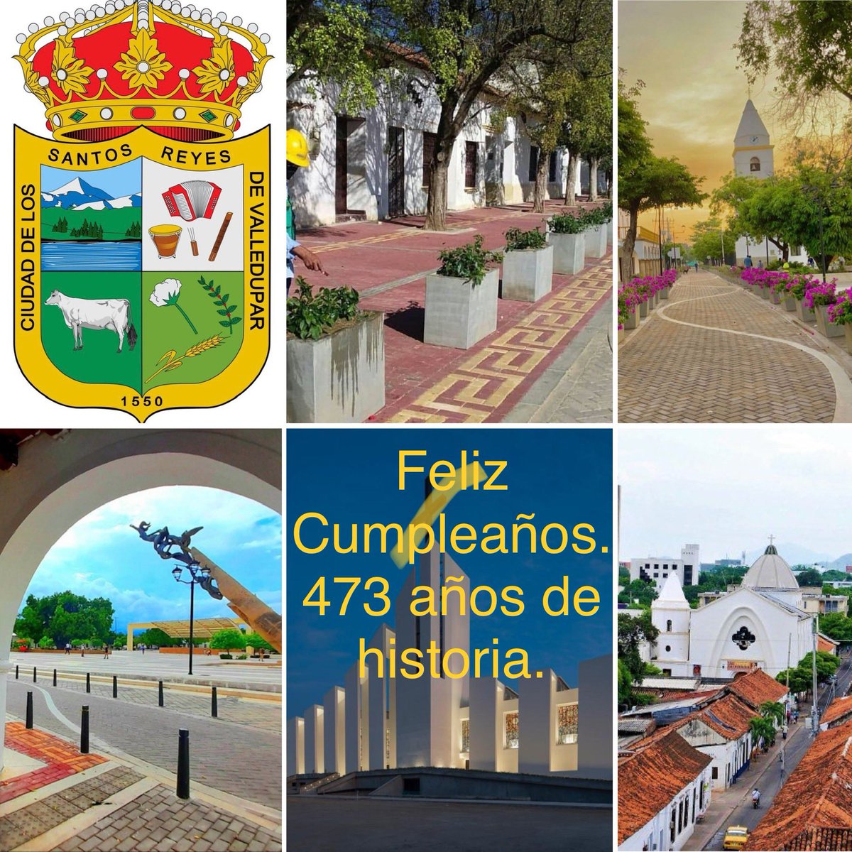 LolyInes's tweet photo. Feliz cumpleaños mi Valledupar que el todo poderoso vele por todos tus hijos y que el progreso llegue a todos sus rincones https://t.co/EzkfWJ1IQh