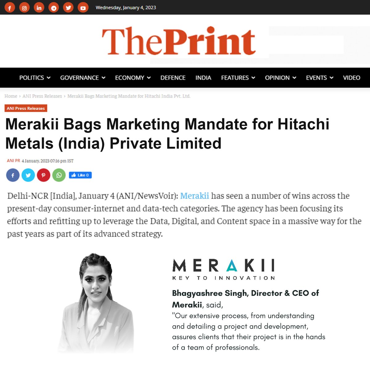 Merakii3's tweet photo. We are delighted to announce that Merakii has bagged Marketing Mandate of Hitachi Metals (India) Private Limited

#merakii #merakiigroup #merakiiinmedia #hitachi #proterial #digitalmarketing #marketing #socialmediamarketing #socialmedia #business #seo #branding #marketingdigital https://t.co/bxLfsCQN8T