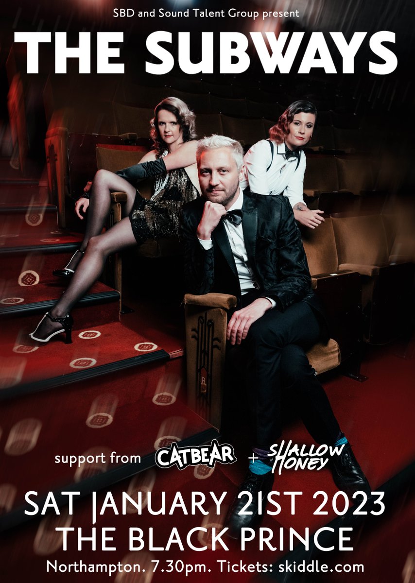 sbdcollective's tweet photo. Final 40 tickets available for @thesubways + @catbearuk + @HoneyShallow at @blackprincenn on the 21st!

https://t.co/xy9fP8ZlEo https://t.co/nj0GMoY4Ui