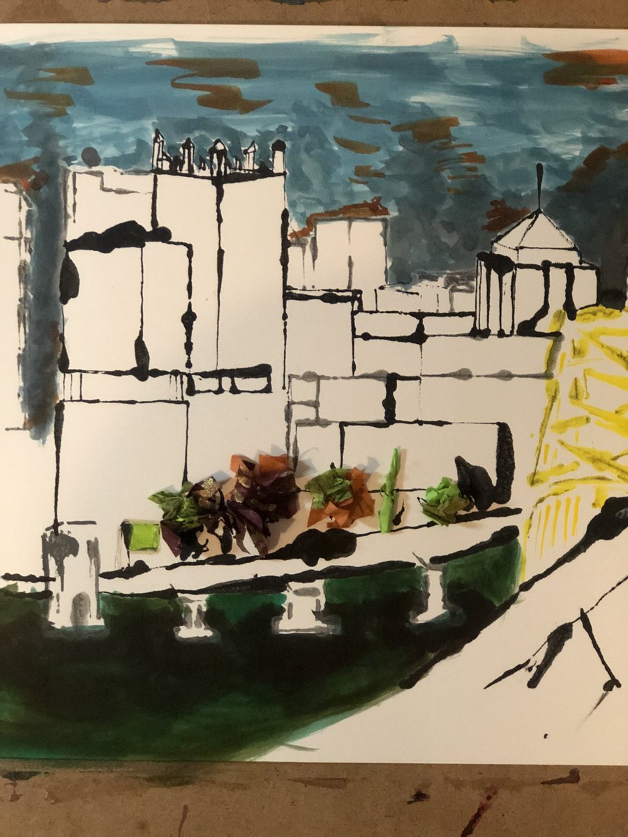 SWSondheimer's tweet photo. She done. @TheWarholMuseum : how’s my blotted line technique? I might never have found my style without your video 🖤💛 Still waiting for someone to catch the mistake #blottedline #AndyWarhol #PGH #412 #collage https://t.co/mQjyaHioYe