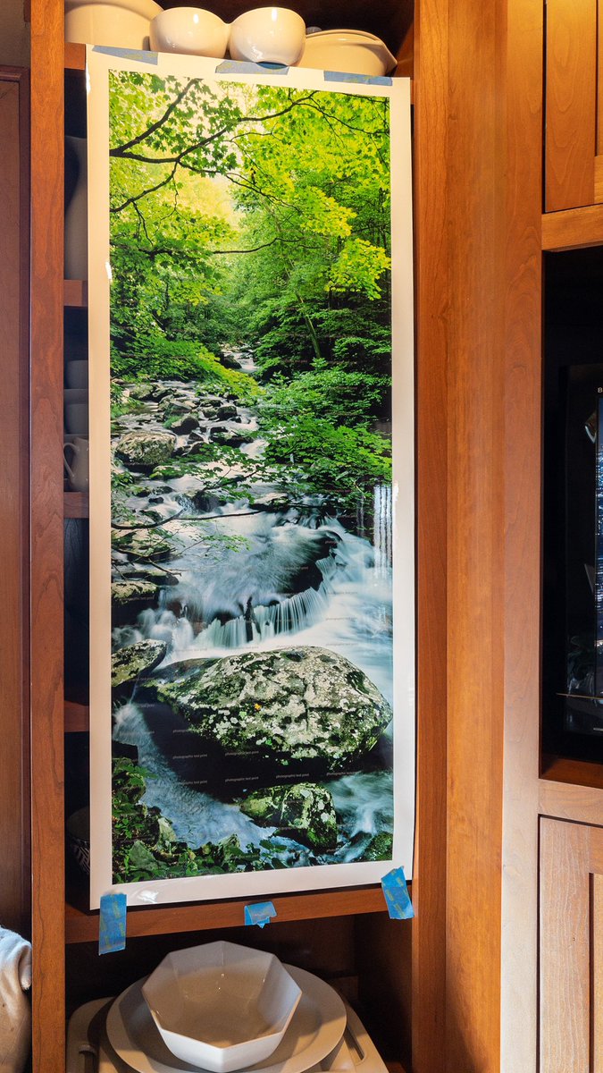 Evaluating a new test print (43.8” x 16”) I had made of one of my favorite locations in the Smoky Mountains. This original image was made with a Hasselblad XPan film camera. #xpan #hasselblad #filmcamera #smokymountains #greatsmokymountainnationalpark #nationalpark