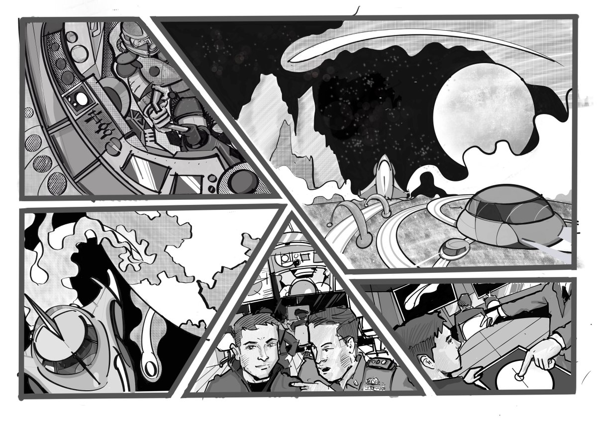 zakartwork's tweet photo. ONE FINE DAY #4 PATTERN AS INSPIRATION
Using golden section pattern to create the story through embodying the sketching. The story were created just by following the pattern.
 ONE FINE DAY- story about social tension related with space and technology.  #storyboard #comicart https://t.co/IPlPM9JYCy