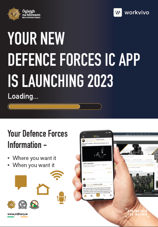 Attention serving members! Your internal comms platform is launching soon - your one stop for all information at the touch of a button. Follow this link below for more info military.ie/!FM65RP