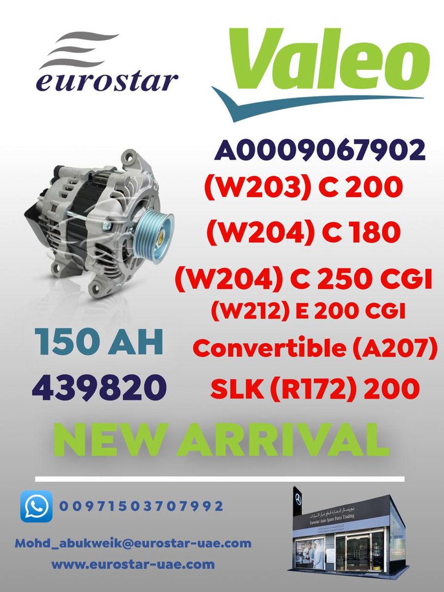 EurostarGenuine's tweet photo. #Mercedes #Benz and #BMW #Genuine #parts
as well as #OEM brands such as; #BREMBO, #BOGE, #ELRING, #LEMFORDER, #SACHS, #BILSTEIN, #VDO and #BOSCH #ZF
#A0009067902
#439820
#VALEO
00971503707992
Mohd_abukweik@eurostar-uae.com https://t.co/FZns1DpVVg