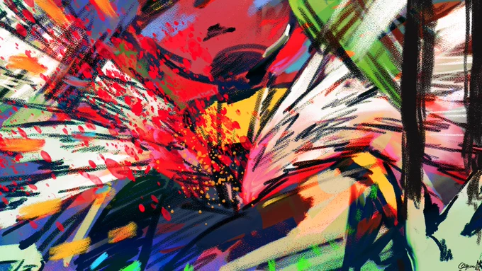 爆音で「刃渡り2億センチ」リピートしたら絵が完成しました!マキシマムザホルモンかっこいい!!!!! 