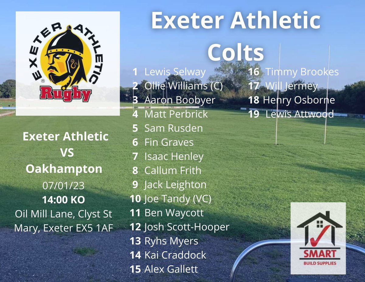 ExeterAthletic1's tweet photo. And... we're back! First match of 2023, Colts vs. Oakhampton KO 14.00hrs on 7.01.23 at Oil Mill Lane. Good game all.
#grassrootsrugby #pitchupfortheweekend #rugbyfamily @DevonRFU #exeterrugby #colts @SmartBuildDevon https://t.co/G5yUOXq3zC