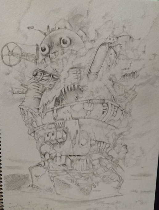 これは昔にハウルのお城が好きで描いてたやつガチャガチャ動くがすごくいい✨ 