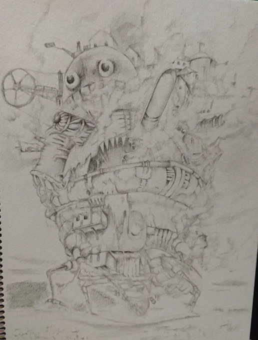 これは昔にハウルのお城が好きで描いてたやつガチャガチャ動くがすごくいい✨ 