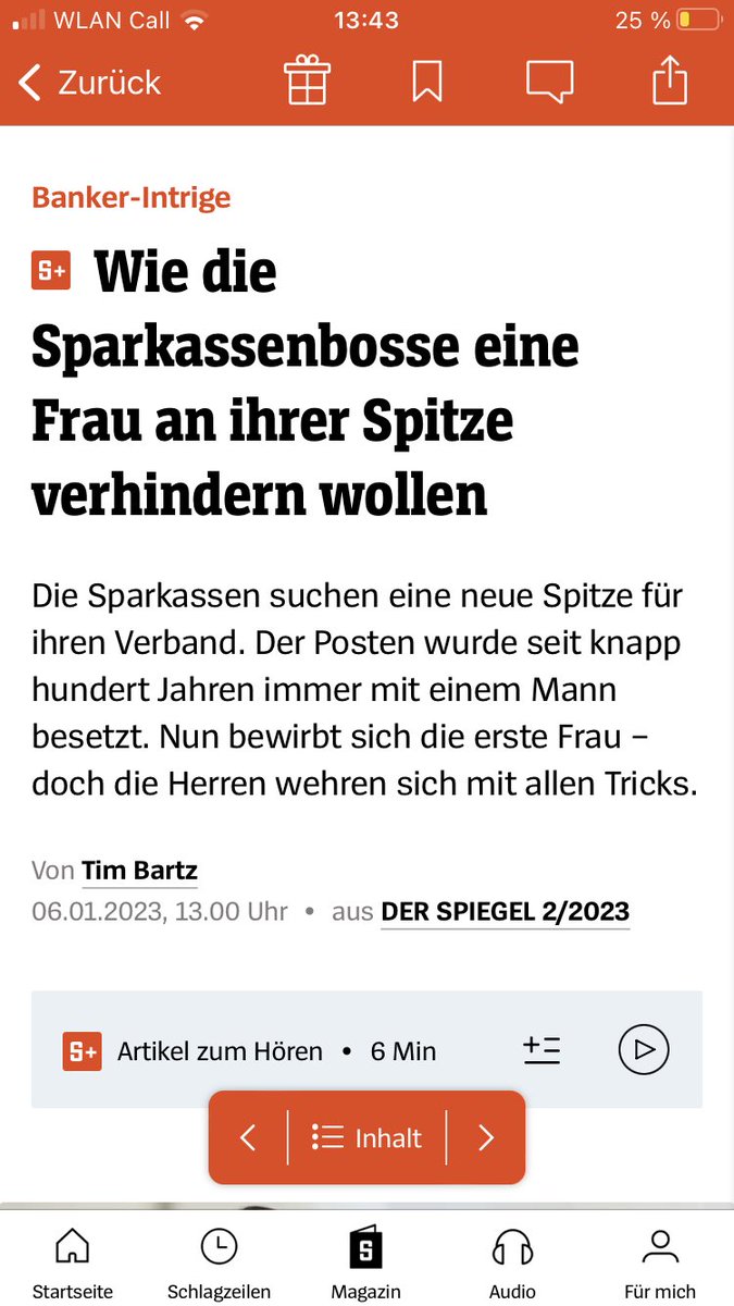 Selbst für Gender-Muffel ist erstaunlich, und trotzdem erwartbar, welch allergische Reaktion eine Frau auslöst, bloß weil sie in einer strukturkonservativen Organisation was werden will. Einfach herrlich. Geht um die Sparkassen. Jetzt im neuen ⁦<a href="/derspiegel/">DER SPIEGEL</a>⁩ ⁦<a href="/dsgv/">DSGV</a>⁩
