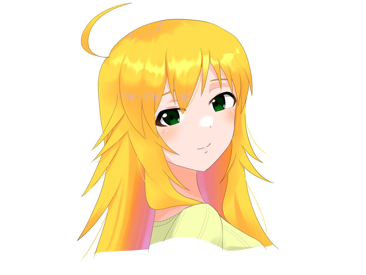 星井美希 「#1番目にリプ来た表情を2番目にリプ来たアイドルちゃんで描く美希の微笑みを描きま」|ともゆきPのイラスト