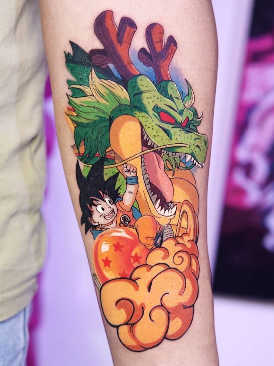 Done by @draworking in Vancouver, Canada. Start of a Dragonball Z half  sleeve. : r/tattoo