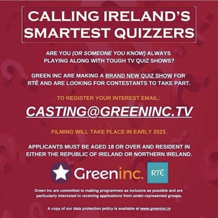 Hello, <a href="/IrishQuizOrg/">Irish Quiz Organisation ☘️</a> might you be able to retweet this please?