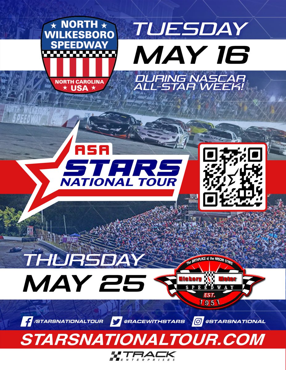 Let’s talk about our National Tour races at <a href="/NWBSpeedway/">North Wilkesboro Speedway</a> &amp; <a href="/hickoryspeedway/">Hickory Motor Speedway</a>!

We will do so today from 11am - 6pm ET at the CARS Racing Show in Hickory, NC. 

Hope to see y’all there.