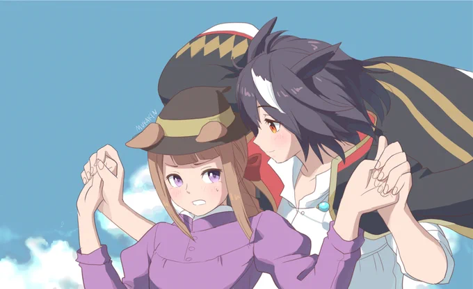 【ウマ娘ジブリ】キタサンの動く城(キタスイ)ハウルの動く城は雰囲気いいですよね。キタちゃんジェントルメン スイープも#ウマ娘プリティーダービー  #ジブリ 