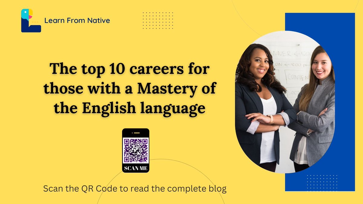 LearnFromNative's tweet image. This blog will give you insights into the variety of jobs that you can opt for if you have a good command of the English Language.
#learnfromnative #learnenglish #jobs #career #englishteacher #LFN #funenglish
