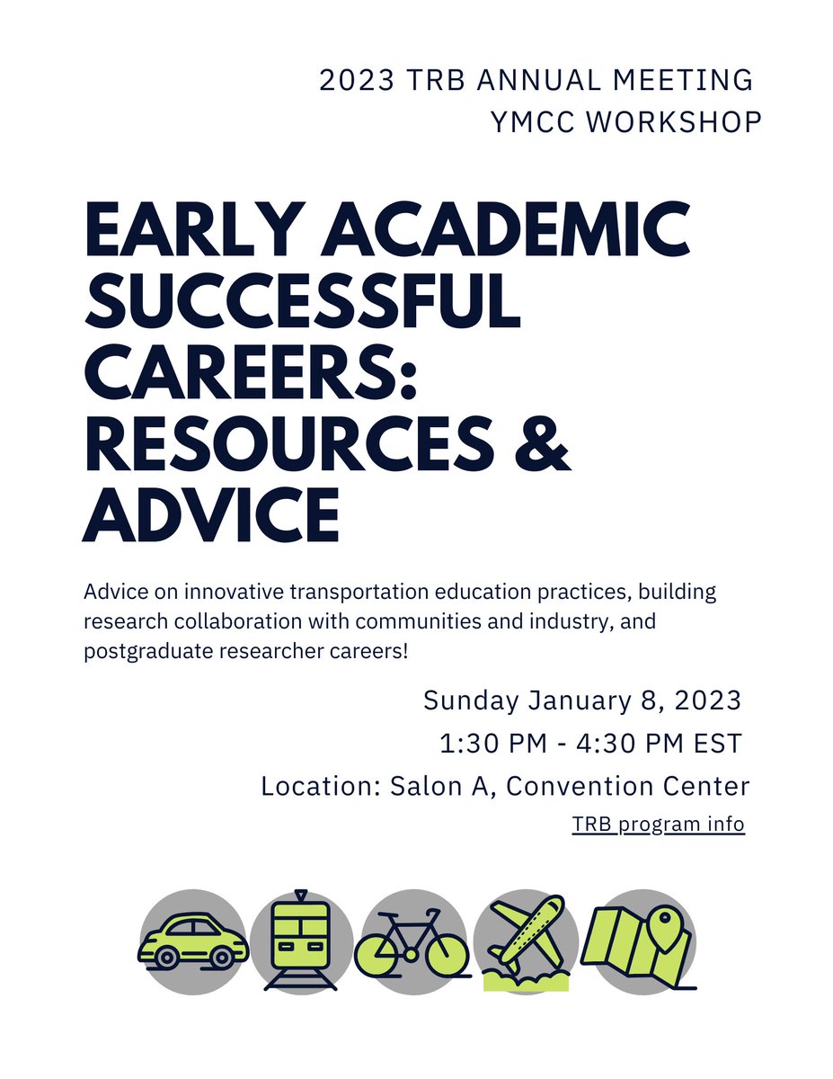 ria_kontou's tweet photo. 📢 Looking for academic career🎓advice? Join the #TRBAM young members workshop this Sunday @ 1:30pm, Salon A! 3 panels on #transport education, community &amp; industry collabs, &amp; postgrad careers! Excellent speakers &amp; moderators 🔥 @m_filipovska  @multimenon  @_Venktesh_ @NASEMTRB https://t.co/OHS1IgeLLV
