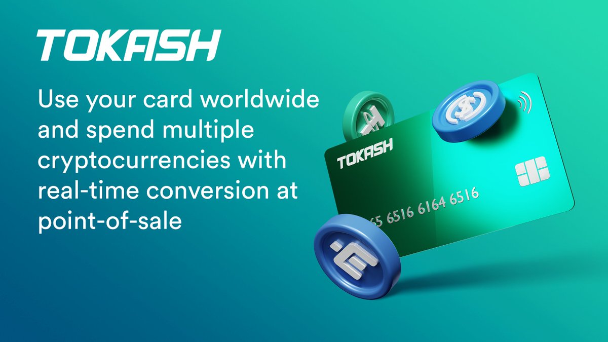 Here are the advantages of having a Tokash Card:

➡️Unlimited #Cryptocurrencies Spending

➡️Instant #rewards the moment you top up your card with #stablecoins

➡️Real-time #conversion between all supported currencies

🎁 Request your Card Today!