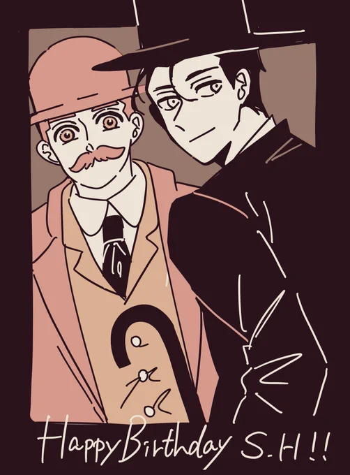 ホームズおめでとう〜🥳🥳 🎉
取り急ぎ!(過去絵も混ぜる)

#HappyBirthdaySherlockHolmes 