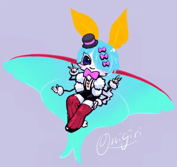 #oc #イラスト #オリジナル #創作#人外 #オオミズアオ 