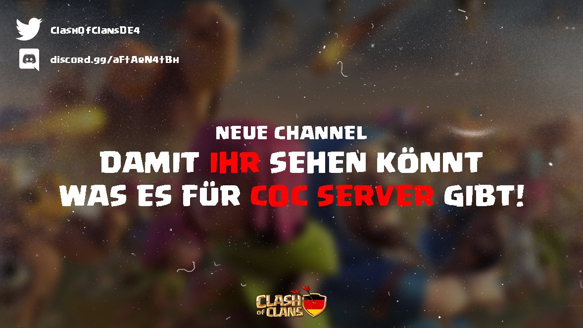 #ClashOfClans
Wollt ihr wissen, wo überall was abgeht? Wenn ihr euch nicht sicher seit, ob ihr auf jedem Clash Discordserver seit, schaut gerne mal auf unserem neuen Serverindex nach, denn dort sind weitestgehend alle Server sortiert aufgelistet. discord.gg/aFtAeN4tBh
