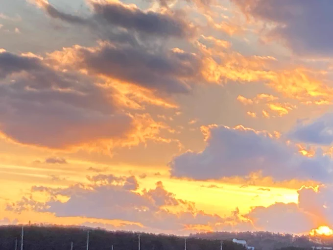 今日は夕日が綺麗だったんだ。 