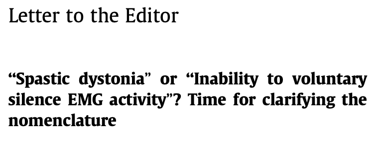 ClinicalNeuroph's tweet photo. [Dystonia and Spastic Dystonia] Trompetto et al.: “By definition, dystonia is a movement disorder, whereas spastic dystonia is not.”

https://t.co/GzpZoS5uMR
@UniGenova
#Spasticity #Dystonia #ClinicalNeuroph https://t.co/G1gqmQQvvI