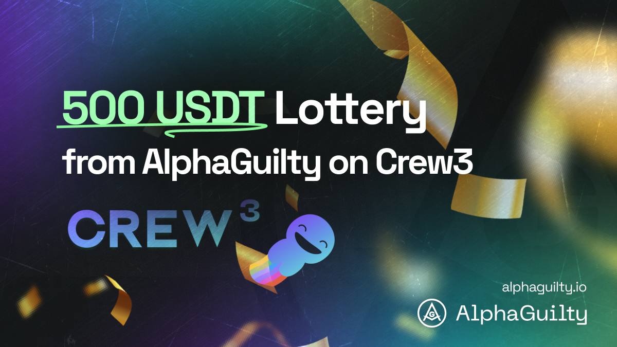 qappi_official's tweet photo. 🎁AG New Year $500 USDT #Lottery!✨

AlphaGuilty is holding a #giveaway for our community on @crew3xyz!

Random 75 winners: 
— 25 users will get 10 #USDT
— 50 users will get 5 #USDT

⭐️At least 500+XP to get a lottery ticket
🏷 1 participant = 1 ticket
👉https://t.co/XH7KW6oxyd https://t.co/nehox0MCYP